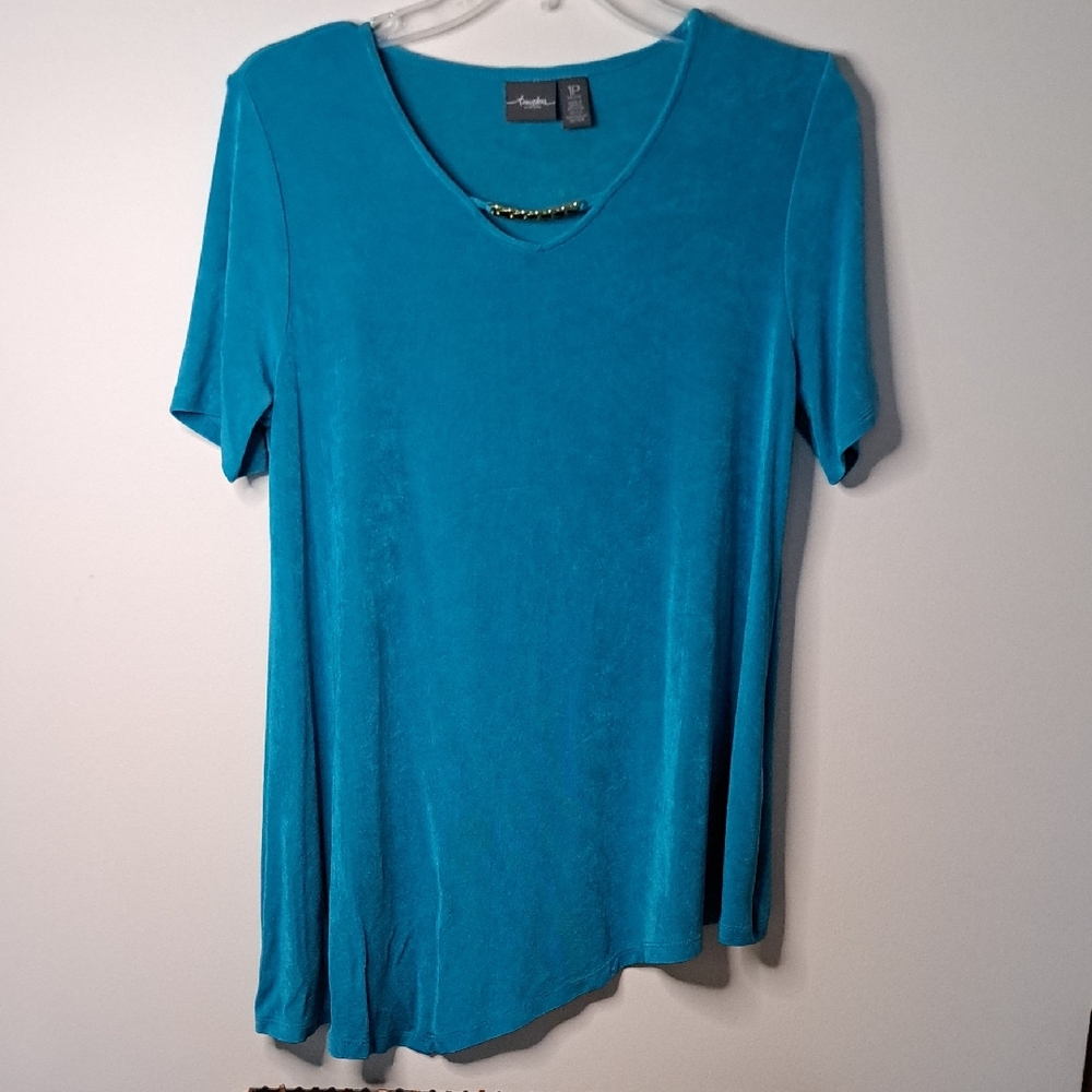 Chico's Asymmetrical Travelers Petite Top